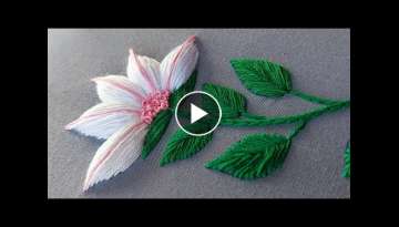 Hand embroidery with new trick|super easy flower design