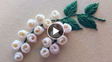 Most beautiful flower design with new trick|super easy hand embroidery design
