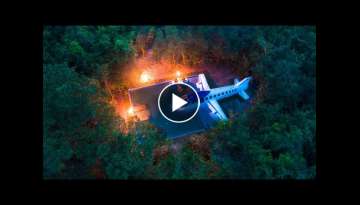 How We Build the Most Incredible House in a Plane With Swimming Pool Around, Jungle Survival skil...