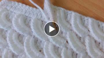 Half moon easy crochet knitting /yarım ay tığ işi örgü modeli