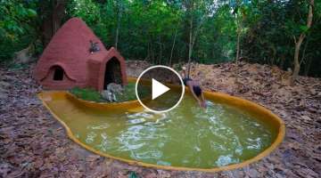 Building Swimming Pool Around Micro Dome House in Deep Jungle