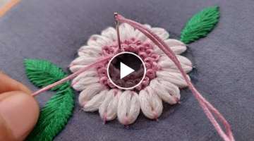 very easy flower design|hand embroidery|