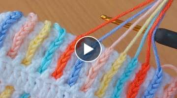 Easy crochet knitting with scarce yarns/artık iplerle kolay tığ işi örgü modeli