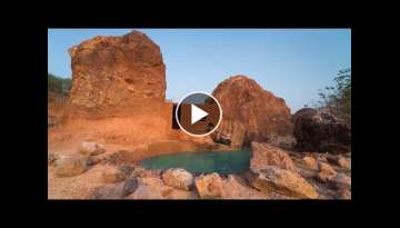 Build The most Beautiful House and Swimming Pool Between the Rocks by Ancient Skills Full Episode