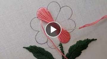 Hand embroidery|latest hand embroidery design|super easy flower design