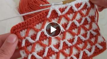 Amazing Easy 3D Crochet Knitting Pattern - Şahane Tığ İşi Yelek Battaniye Örgü Modeli