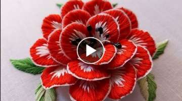 Gorgeous 3D Rose flower design with shopping bags |latest hand embroidery design