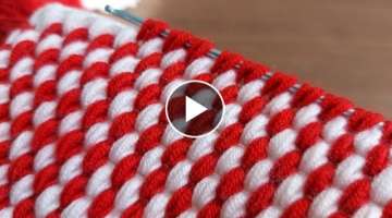 Super Easy Tunisian Knitting Pattern - Tunus İşi Çok Kolay Şahane Örgü Modeli