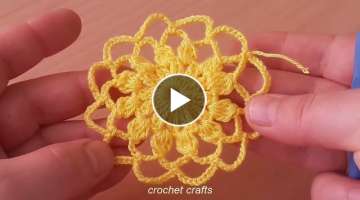 Crochet Easy Flower Round Lace Motif-süper kolay motif yapımı