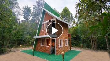 Build The Most Modern Slide Roof Villa House by Ancient Skills