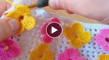 DAZZLING super easy crochet flower pattern