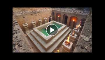How to Build Pyramid Swimming Pool in Underground Mansion