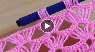 Wow!! super easy fast knit crochet with pencil kalem ile aşırı kolay hızlı örülen tığ i...