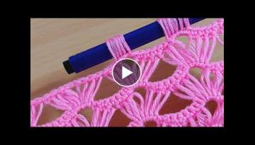 Wow!! super easy fast knit crochet with pencil kalem ile aşırı kolay hızlı örülen tığ i...