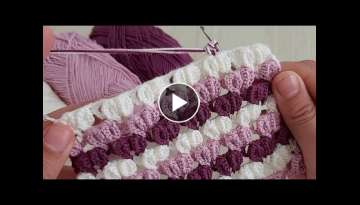 Super Easy 3D Crochet Knitting - Çok Güzel 3D Tığ İşi Yelek Battaniye Modeli