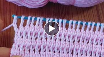 Süper easy crochet tunusian kinitting-en kolay Tunus işi örgü modeli