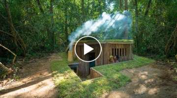 How To Build The Most Beautiful Underground Bamboo House by Ancient Skills, Solo Bushcraft