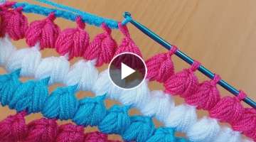 super hearts tunisian crochet easy knitting / kalpli kolay Tunus tekniğinde örgü modeli