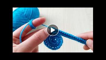 How to tunisian crochet rose flower - Tunus işi çok kolay örgü gül modeli