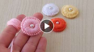 Woolen Flower - Sewing Hack - Handmade Woolen Tread Flower Making Idea