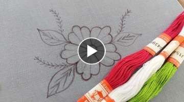 Beautiful flower design|hand embroidery tutorial