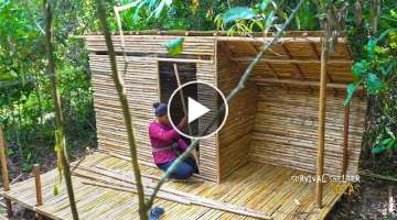 How I Built The Most Beautiful Wood Bamboo House in The Wild, SurvivalShelterIdeas