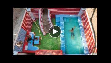 Incredible Secret Millionaire Underground House Villa Swimming Pool Build In the Jungle