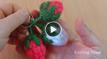 very cute little gift crochet strawberry / çok sevimli küçük hediye tığ işi çilek