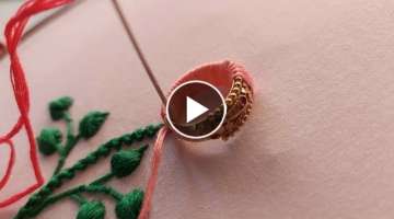 Beautiful Hand Embroidery With Ring |Super Easy Flower Design