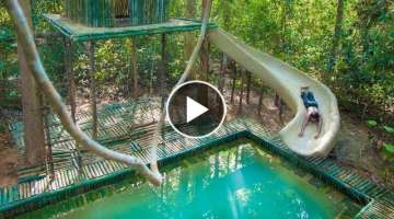 Build Swimming Pool Water Slide Around Secret Bamboo House
