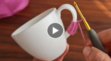Super Easy Crochet Knitting Gorgeous Knitting With Coffee Cup