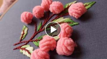 Amazing flower design with new tricks|superrrrrrr easy hand embroidery