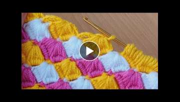 Super easy tunisian crochet knitting / Tunus işi kolay örgü modeli