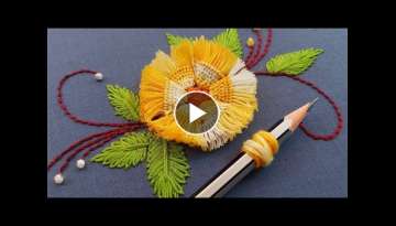 Beautiful flower design with pencil latest hand embroidery design