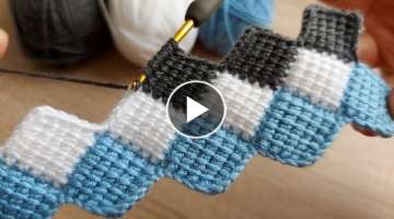 Super Easy Tunisian Knitting Pattern - Tunus İşi Şahane Örgü Modelleri