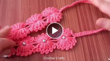Very nice and easy crochet hairband for Big Little everyone-çok güzel örgü