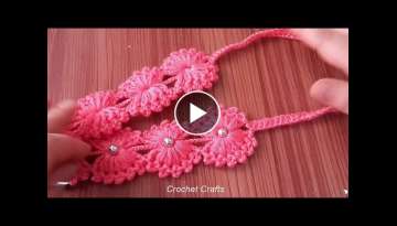 Very nice and easy crochet hairband for Big Little everyone-çok güzel örgü
