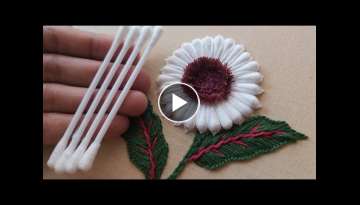 3D flower design with easy trick|Superrrrrrr easy hand embroidery