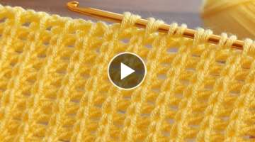 Fantastic yellow color* Super Easy Tunisian Crochet Baby Blanket