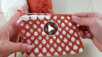 Super Easy reversible crochet pattern knitting - Çok kolay çift taraflı örgü modeli