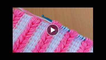 very easy fast progressing tunisian crochet çok kolay hızlı ilerleyen Tunus tığ işi örgü ...
