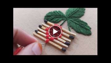 Most beautiful flower design with matchbox sticks|latest embroidery trick