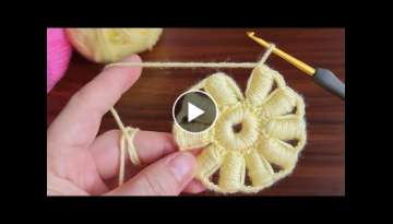 Wow Easy Crochet Knitting Flower Motif Model Çok Kolay Tığişi Motif Çiçek Örgü modeli