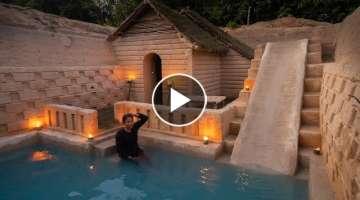 Build The Most Beautiful Swimming Pool for Underground Villa, Girl Living Off Grid