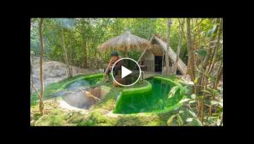 Amazing! Build Swimming Pool Around The Most Secret Earth Home in The Wood by Jungle Survival