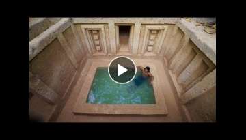 Build The Most Stunning Underground Temple Swimming Pool by Ancient Skills