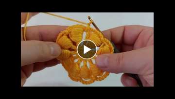 Super easy crochet puff knitting round motif making çok amaçlı kolay puf motif