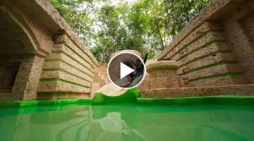 I Build The Most Incredible Underground Villa Swimming Pool, Girl Bushcrafts