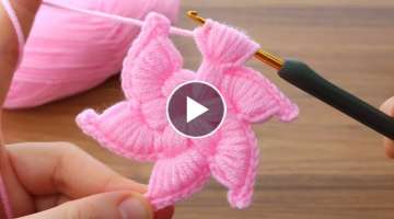 Amazing you will love it! I made a very easy crochet flower for you #crochet #knitting