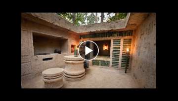 Build The Most Beautiful Underground Bamboo House by Ancient Skills
